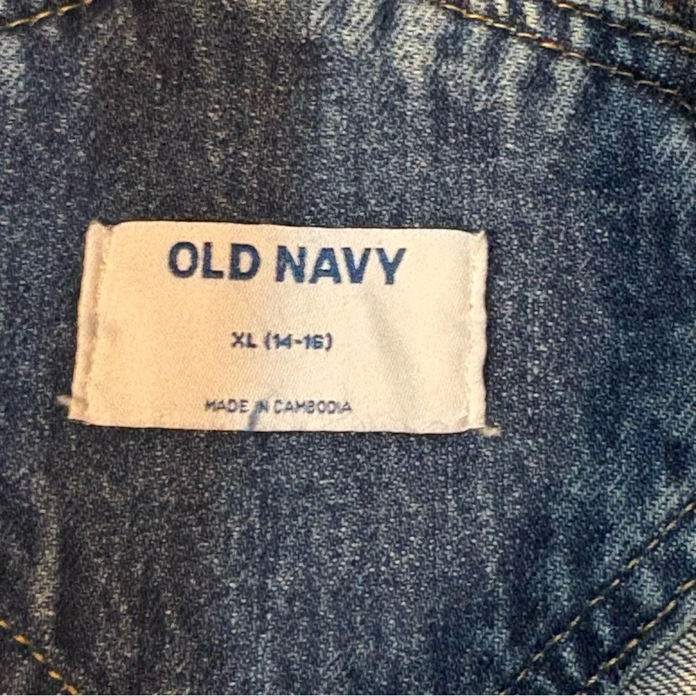 Old Navy Girls' Denim Shortalls Size XL (14-16) Adjustable Straps overall shorts